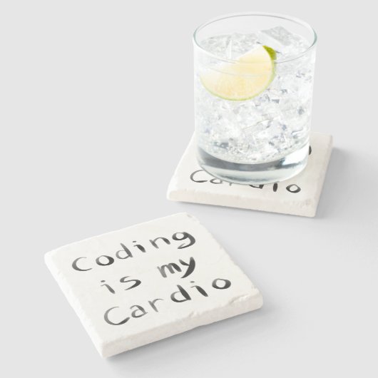 Dessous-de-verre En Pierre Coding est mon Coder programmeur Cardio Funny (Côté)