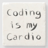 Dessous-de-verre En Pierre Coding est mon Coder programmeur Cardio Funny (Devant)