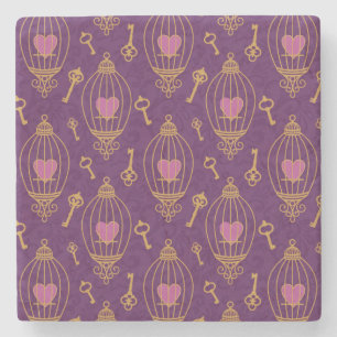 Dessous-de-verre En Pierre Coeur-clé-motif