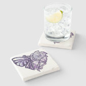 Dessous-de-verre En Pierre Coeur de fée pourpre (Côté)