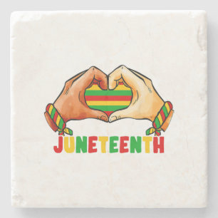 Dessous-de-verre En Pierre Cœur de Juneteenth
