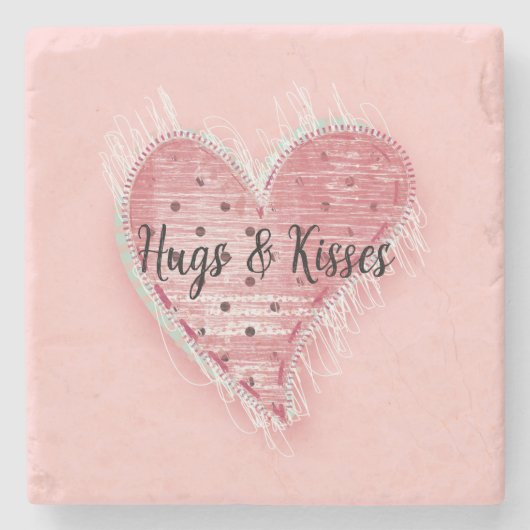 Dessous-de-verre En Pierre Coeur pointillé (Devant)