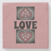 Dessous-de-verre En Pierre Coeurs en fleurs (Devant)