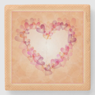 Dessous-de-verre En Pierre Coeurs pastel romantique et formes abstraites desi