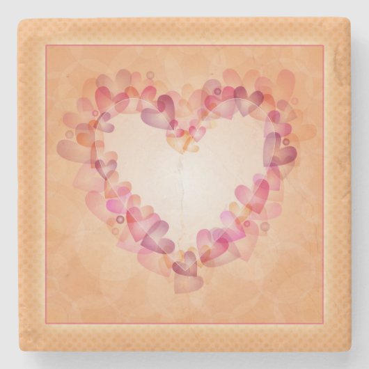 Dessous-de-verre En Pierre Coeurs pastel romantique et formes abstraites desi (Devant)