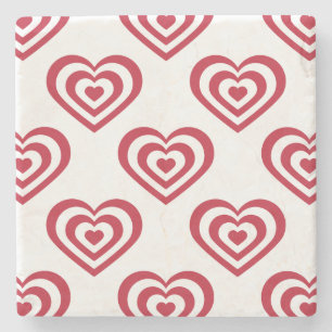 Dessous-de-verre En Pierre Coeurs rouges