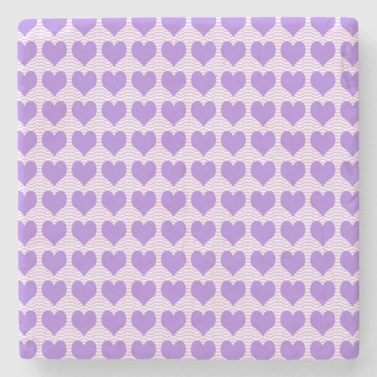 Dessous-de-verre En Pierre Cœurs violets (Devant)