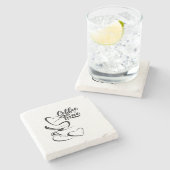 Dessous-de-verre En Pierre Coffee time amour du café (Côté)