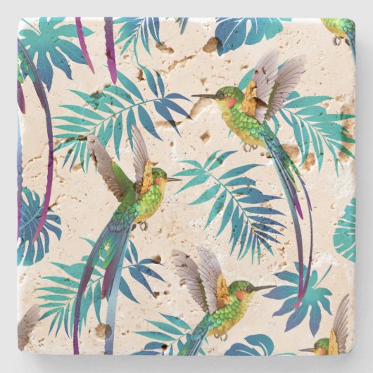 Dessous-de-verre En Pierre Colibri à queue longue tropicale (Devant)