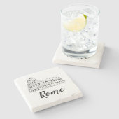 Dessous-de-verre En Pierre Colisée Rome Italie Art Illustration (Côté)