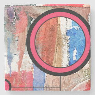 Dessous-de-verre En Pierre collage d'art abstrait, médias mélangés et