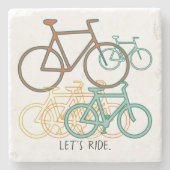 Dessous-de-verre En Pierre Collage de bicyclettes Ride (Devant)