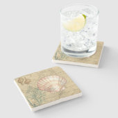 Dessous-de-verre En Pierre Collage de la carte côtière (Côté)