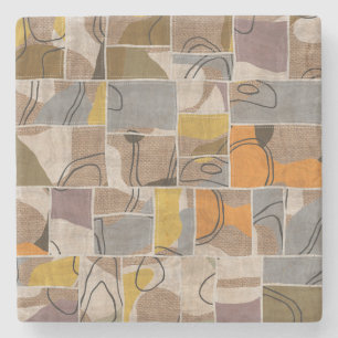 Dessous-de-verre En Pierre Collage de patchwork, motif de mixage de courtepoi