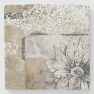 Dessous-de-verre En Pierre Collage Fleur II