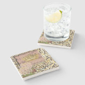 Dessous-de-verre En Pierre Collage français de couronne d'or de musique (Côté)