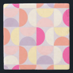 Dessous-de-verre En Pierre Collage Motif moderne du milieu du siècle<br><div class="desc">Motif moderne rétro du milieu du siècle - formes géométriques abstraites - motif minimaliste aux couleurs pastel - lavande,  violet,  lilas,  rose,  orange,  jaune et blanc.</div>