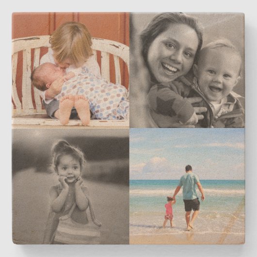 Dessous-de-verre En Pierre Collage photo carré  (Devant)