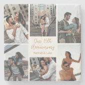 Dessous-de-verre En Pierre Collage photo romantique personnalisé Cadeau Anniv (Devant)