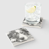 DESSOUS-DE-VERRE EN PIERRE COLLIE FRONTALIÈRE (Côté)