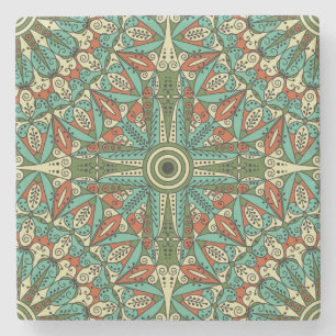 Dessous-de-verre En Pierre Coloré Arabesque ethnique : Ornement Vintage