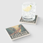 Dessous-de-verre En Pierre Commencez Avec Courage (Côté)