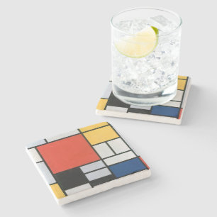 Dessous-de-verre En Pierre Composition Abstraite Vintage de Piet Mondrian