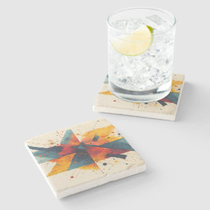 Dessous-de-verre En Pierre Composition géométrique abstraite