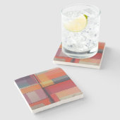 Dessous-de-verre En Pierre Composition Moderne Œuvre d'Art Abstrait (Côté)