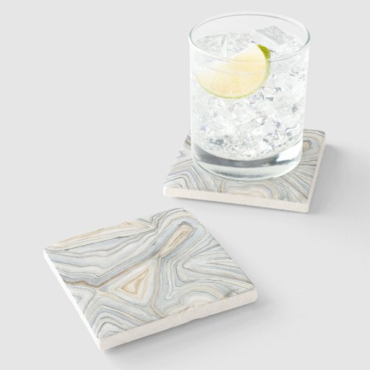 Dessous-de-verre En Pierre Conception abstraite en marbre gris (Côté)