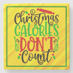 Dessous-de-verre En Pierre Conception drôle de Noël : les calories ne compten