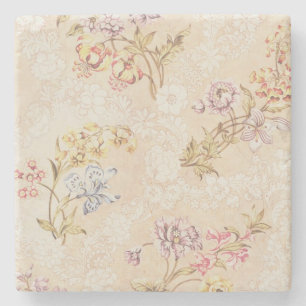 Dessous-de-verre En Pierre Conception florale avec des pivoines, des lis et