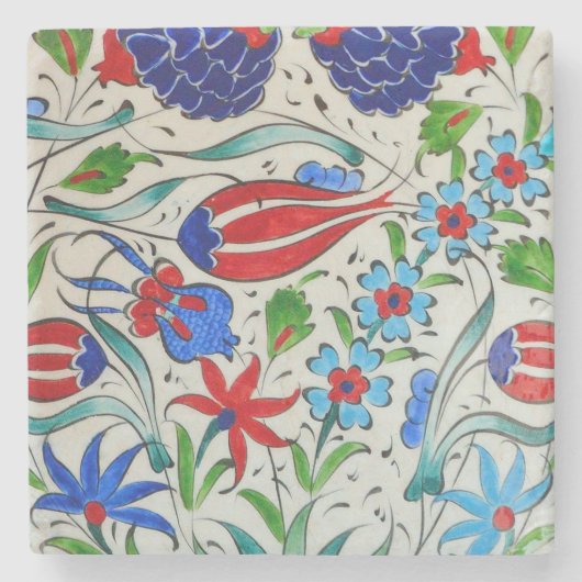 Dessous-de-verre En Pierre Conception florale turque (Devant)