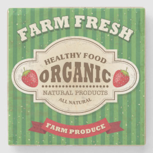 Dessous-de-verre En Pierre Conception fraîche d'affiche de rétro ferme