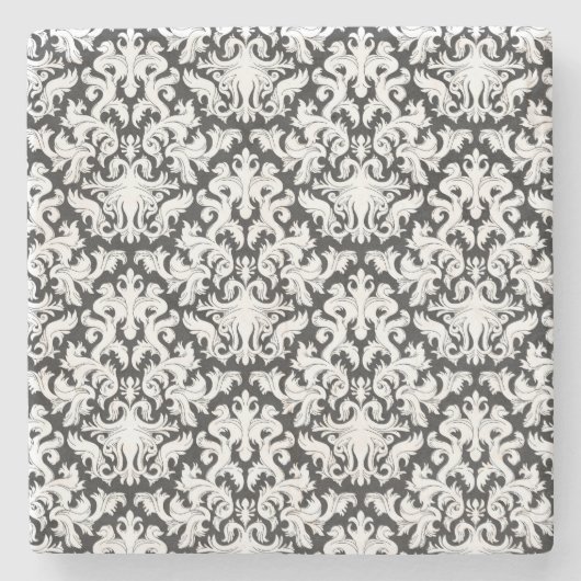 DESSOUS-DE-VERRE EN PIERRE CONCEPTION NOIRE ET BLANCHE (Devant)