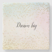 Dessous-de-verre En Pierre Confetti d'or rose jaune (Devant)