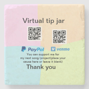 Dessous-de-verre En Pierre Conseil virtuel jar q r code argent don PayPal ven