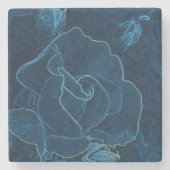 Dessous-de-verre En Pierre contour bleu rose (Devant)