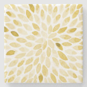 Dessous-de-verre En Pierre Contours de brosse jaune aquarelle (Devant)