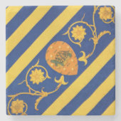 Dessous-de-verre En Pierre Contrada della Tartuca (Tortoise) Palio di Siena (Devant)