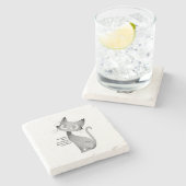 Dessous-de-verre En Pierre Conversation assis au regard langoureux (Côté)