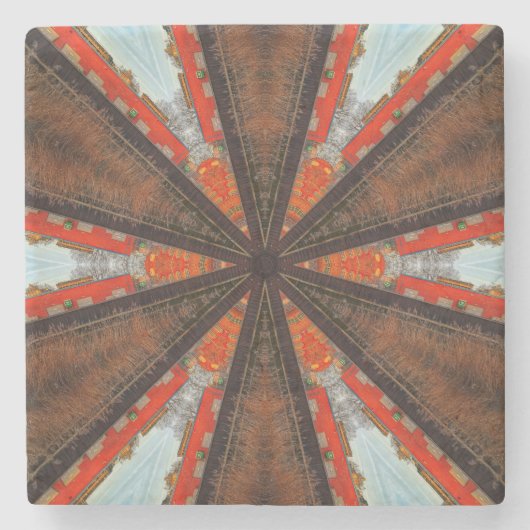 Dessous-de-verre En Pierre Cool Kaleidoscope Vue de l'industrie (Devant)