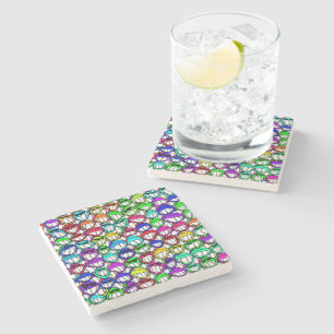 Dessous-de-verre En Pierre Cool Sourire Visages Motif + votre idée