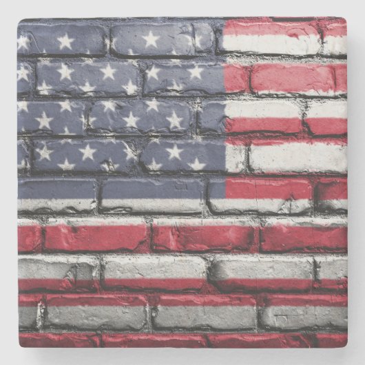 Dessous-de-verre En Pierre Cool USA Drapeau design (Devant)