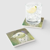 Dessous-de-verre En Pierre Coq Abstrait 1 (Côté)