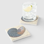 Dessous-de-verre En Pierre Coquillage romantique (Côté)