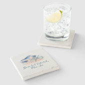 Dessous-de-verre En Pierre Coquillages de l'île de Sanibel (Côté)