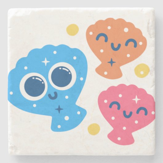 Dessous-de-verre En Pierre Coquillages étincelants (Devant)