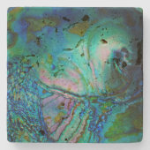 Dessous-de-verre En Pierre Coquille d'abalone bleue (Devant)