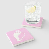 Dessous-de-verre En Pierre Coquille Rose (Côté)